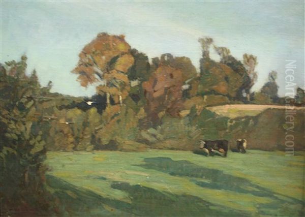 Paturage En Dombes Oil Painting by Louis Jourdan