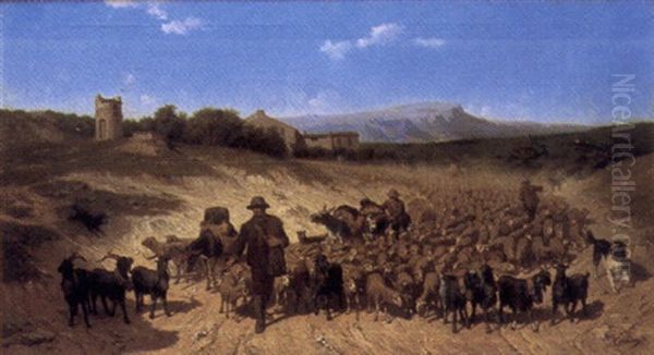 La Transhumance Oil Painting by Theodore Jourdan