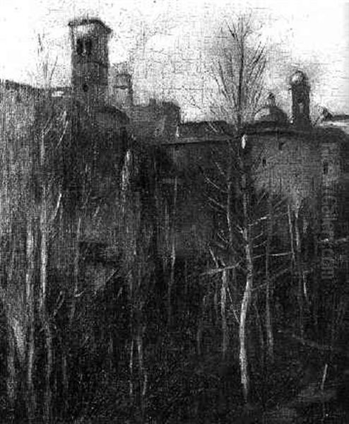 Borghese Gardens Oil Painting by Percy Hague Jowett