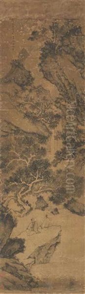 Conversation Under Pine Oil Painting by  Ju Jie