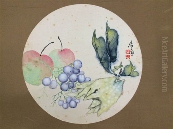 Chinese Painting By Ju Lian Mounted With No Frame Oil Painting by Ju Lian