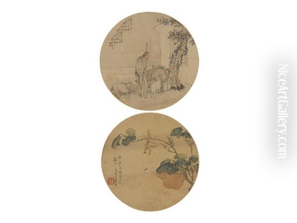 Figures And Insect Oil Painting by Ju Lian