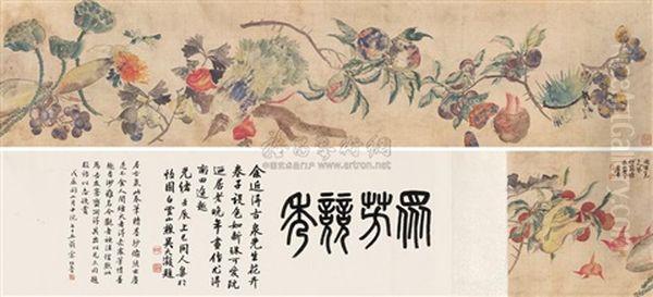 Vegetables And Fruits Oil Painting by Ju Lian