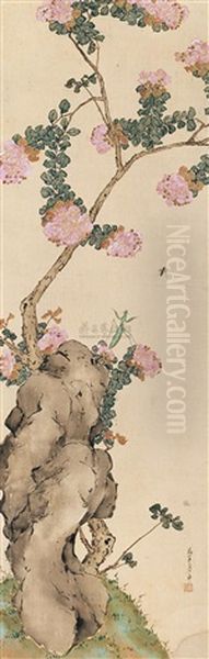 Flowers Andinsects Oil Painting by Ju Lian