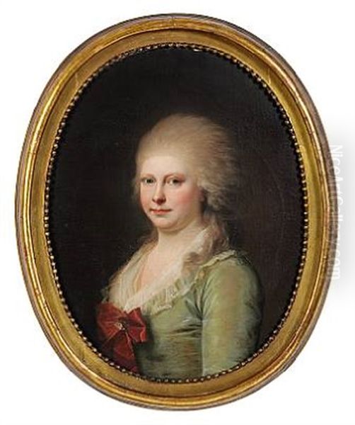 A Pair Of Portraits Of A Lady And A Gentleman (pair) Oil Painting by Jens Juel