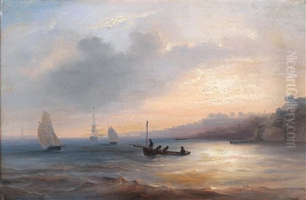 Marine Oil Painting by Jean Marie Auguste Jugelet
