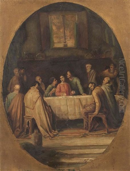 Ultima Cena Oil Painting by Wilhelm Carl Juncker