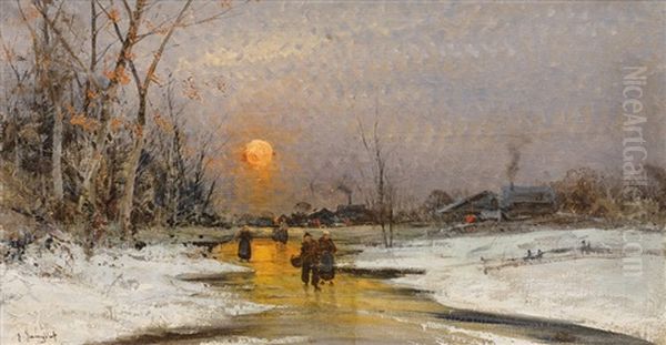 Soumrak Oil Painting by Johann II Jungblut