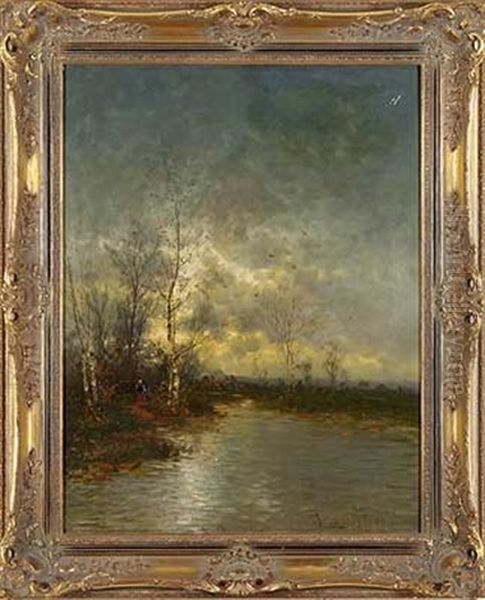 Herbstabend Oil Painting by Johann II Jungblut