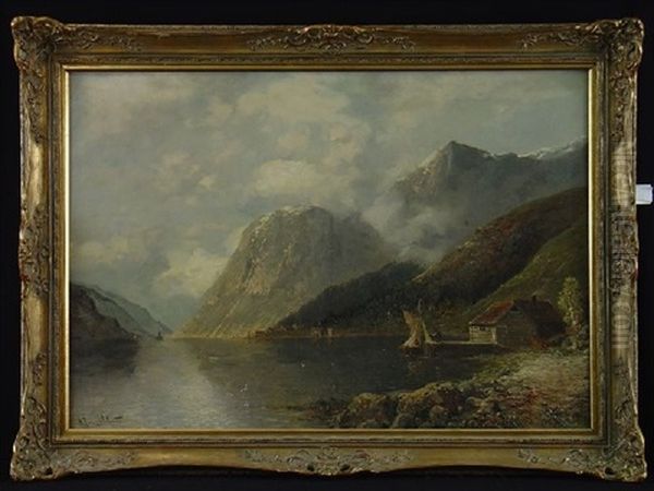 Norwegischer Fjord Oil Painting by Johann II Jungblut