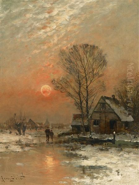 Abend Auf Dem Eise Oil Painting by Johann II Jungblut