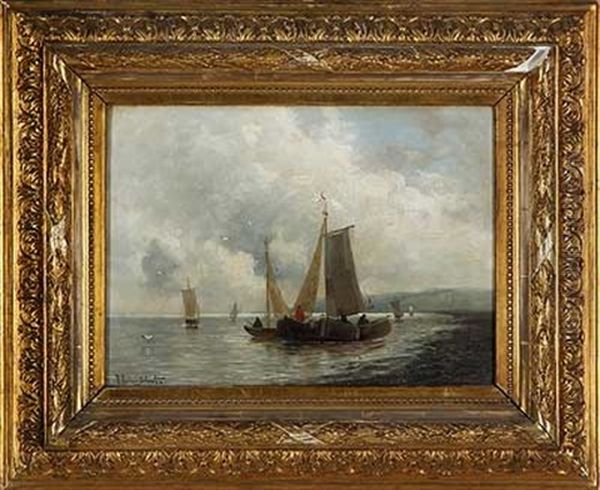 Kustenfischer Bei Flaute Oil Painting by Johann II Jungblut