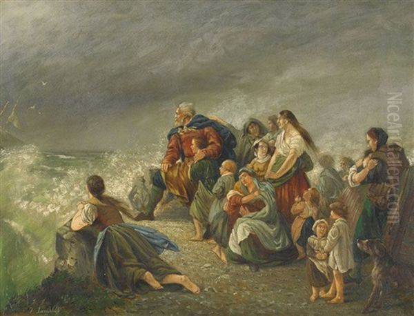 Kampf Mit Den Wellen Oil Painting by Johann II Jungblut