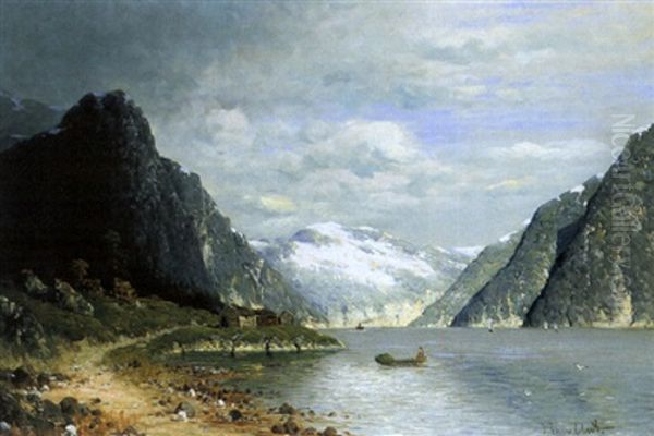 Fjordlandschaft Oil Painting by Johann II Jungblut