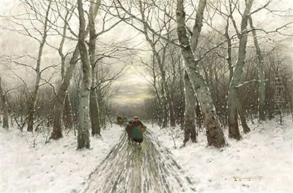 Abendliche Heimkehr Vom Markt Oil Painting by Johann II Jungblut