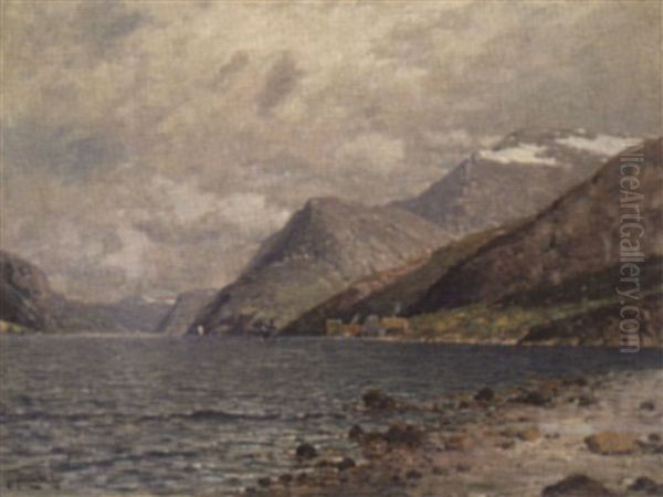 Fjordlandschaft Oil Painting by Johann II Jungblut
