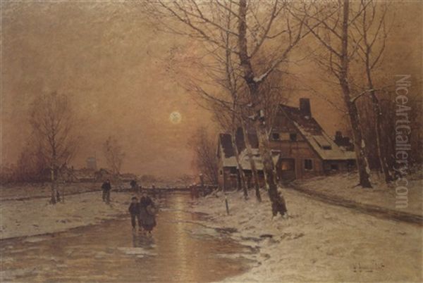 Winterlandschaft Oil Painting by Johann II Jungblut