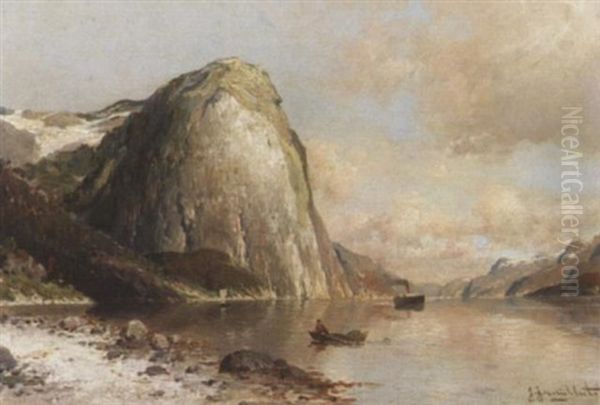 Sommerliche Fjordlandschaft Oil Painting by Johann II Jungblut