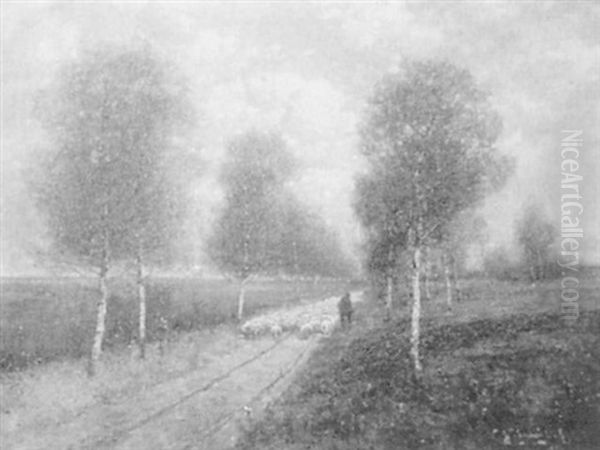 Heimkehr Der Schafherde Oil Painting by Johann II Jungblut