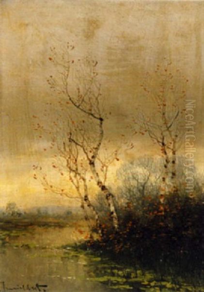 Auslandschaft Mit Birken Oil Painting by Johann II Jungblut