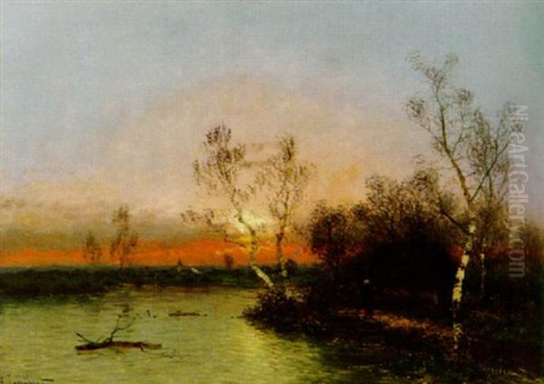 Kate Vor Herbstlicher Moorlandschaft Oil Painting by Johann II Jungblut