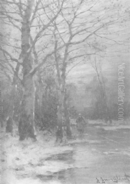 Hollandische Landschaft An Einem Wintertag Oil Painting by Johann II Jungblut