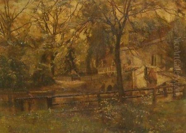 Great Blakenham Near Ipswich 
Old Mill Oil Painting by Walter D. Batley