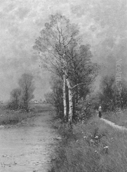 Weite Wiesenlandschaft Mit Bachlauf Oil Painting by Johann II Jungblut