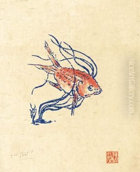 [rouget Et Algues]. Oil Painting by Walter D. Batley