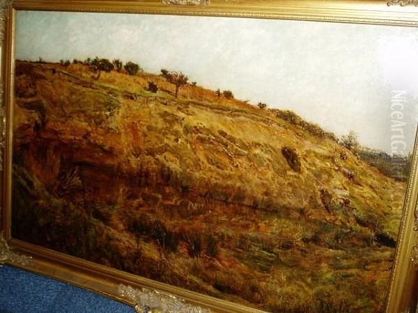 Chalk Pits At Claydon Oil Painting by Walter D. Batley