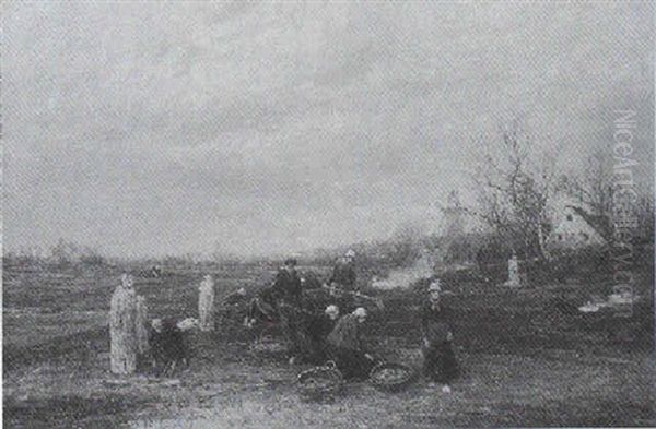 Kartoffelernte Oil Painting by Johann II Jungblut