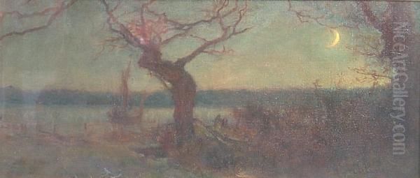 The River Guard On The Orwell Oil Painting by Walter D. Batley