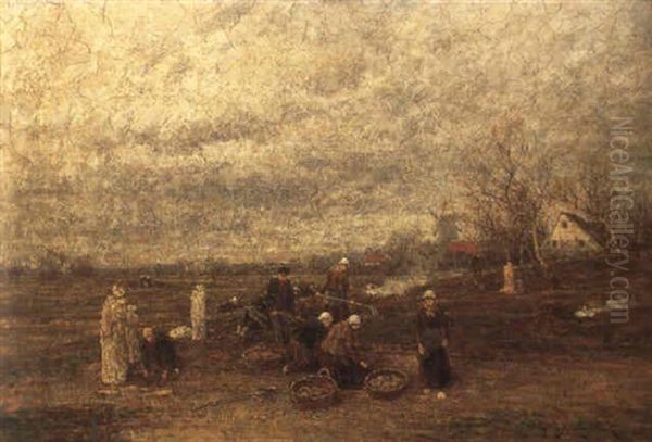 Kartoffelernte Oil Painting by Johann II Jungblut
