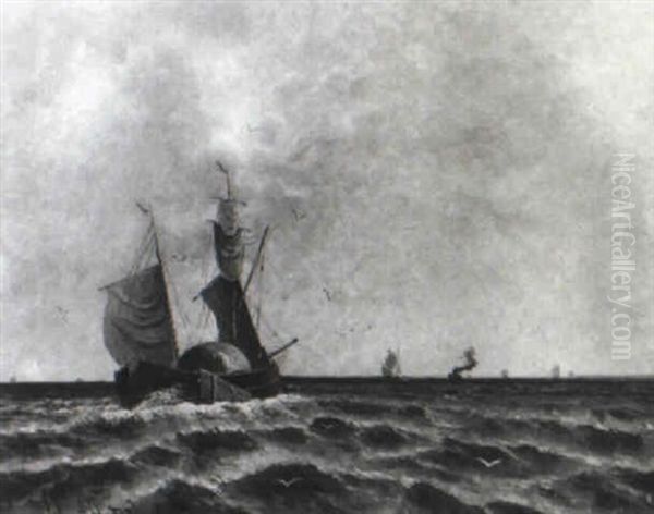 Marine Oil Painting by Johann II Jungblut