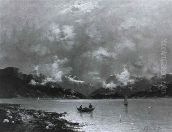 Fjordlandschaft In Norwegen Oil Painting by Johann II Jungblut