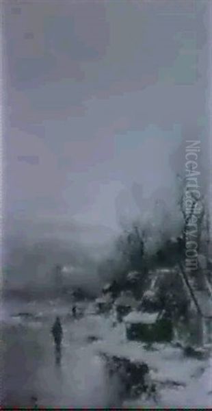 Winterabend Oil Painting by Johann II Jungblut