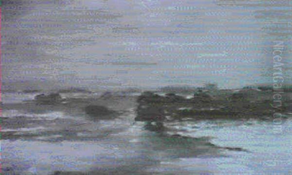 Wintertag Oil Painting by Johann II Jungblut