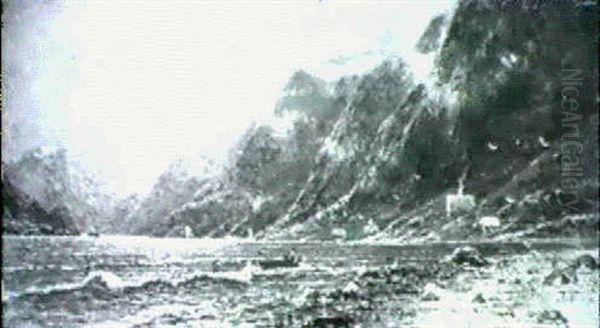 Norwegischer Fjord Oil Painting by Johann II Jungblut