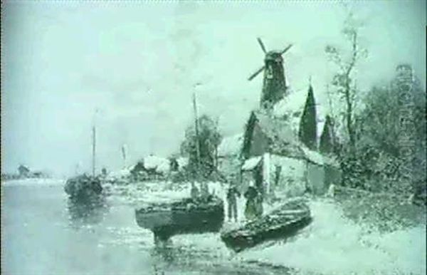 Ejselmeerlandschaft Im Winter. ... Oil Painting by Johann II Jungblut