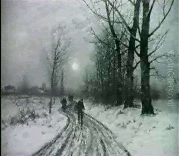 Returning Home Oil Painting by Johann II Jungblut