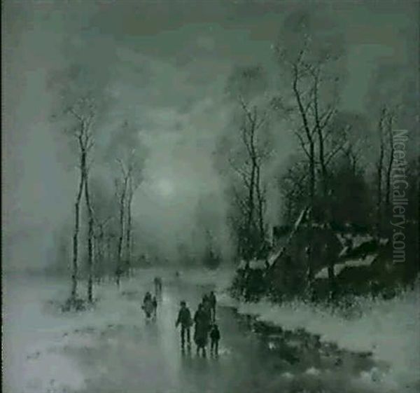 Winterfreuden Oil Painting by Johann II Jungblut