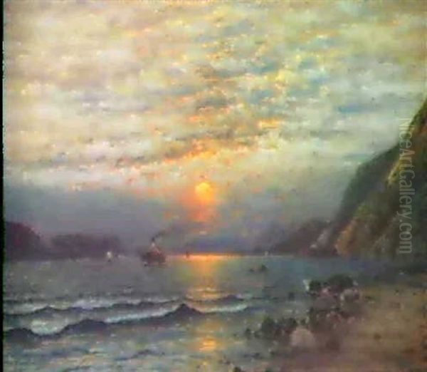 Abenddammerung Uber Einer Norw. Bucht Oil Painting by Johann II Jungblut