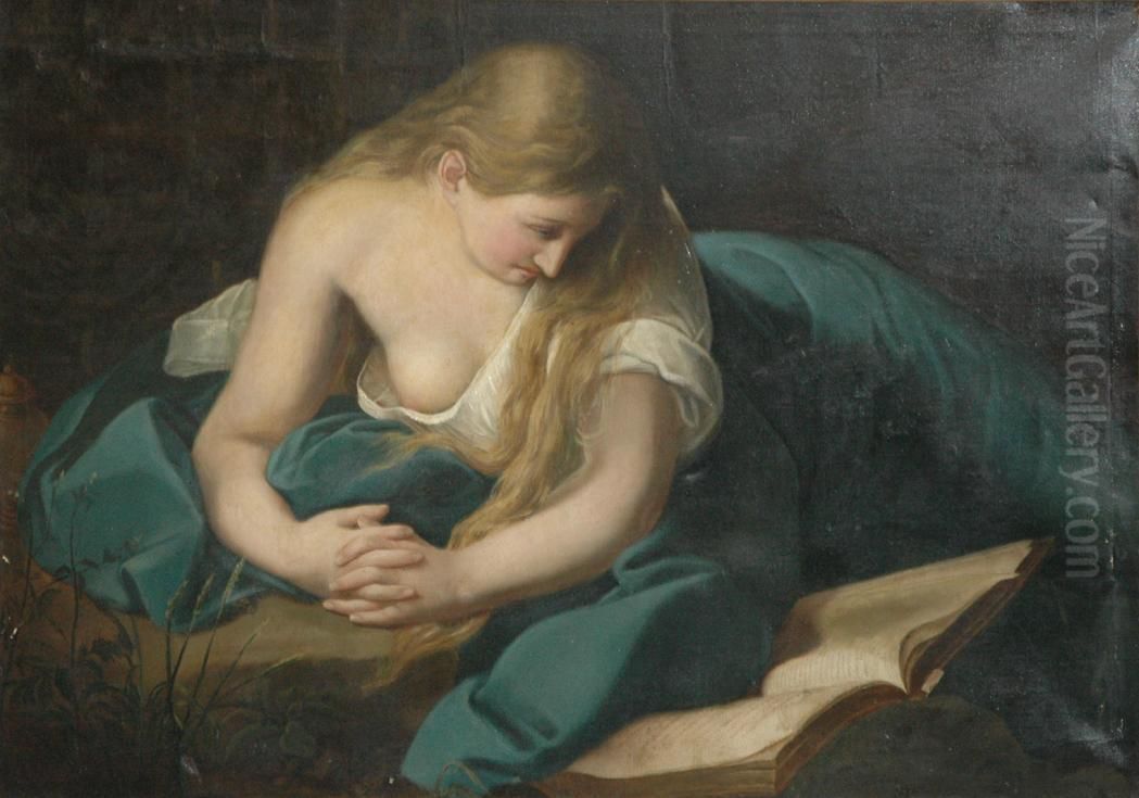 Penitent Magdalene Oil Painting by Pompeo Gerolamo Batoni