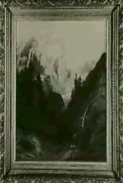 Schweizer Gebirgstal Oil Painting by Carl Jungheim