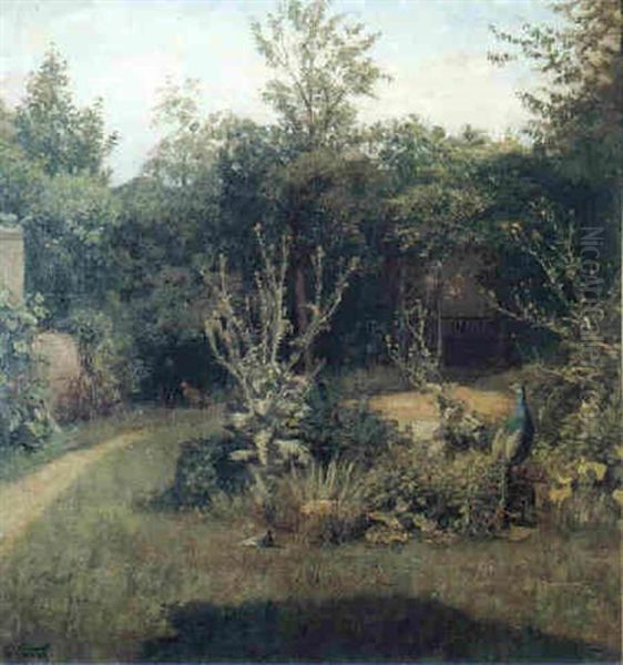 Huhnerhof Oil Painting by Carl Jutz the Elder