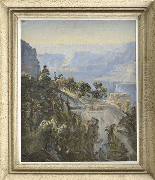 Interessante Agyptische Landschaft Mit Blick Uber Das Tal Der Konige, Pastoser Farbauftrag In Lockerem Duktus Oil Painting by Karol Kaczmarski