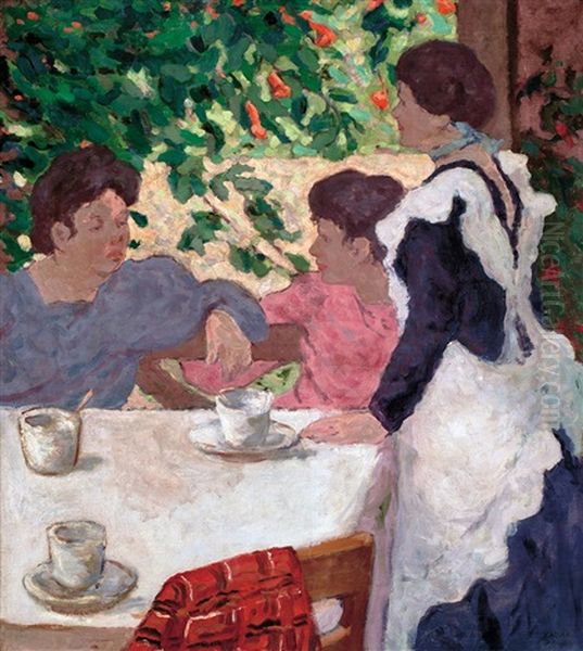 High Tea Oil Painting by Bela Kadar