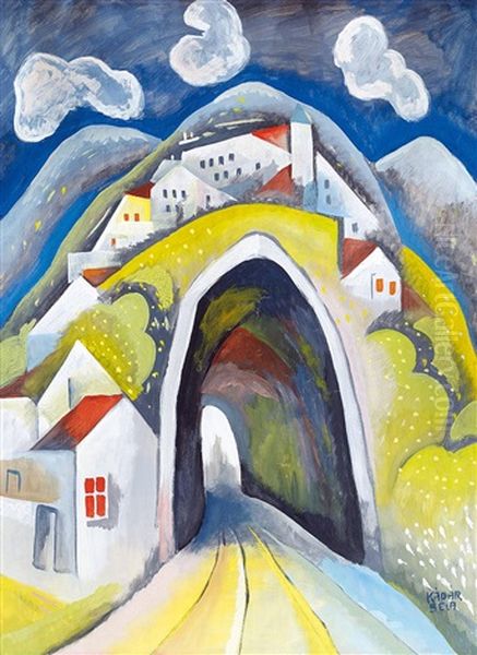 Tunnel, Early 1920s Oil Painting by Bela Kadar