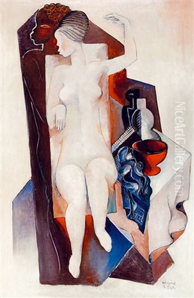 Composition (olymia) Oil Painting by Bela Kadar