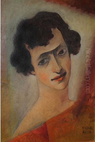 Cubist Portrait Oil Painting by Bela Kadar